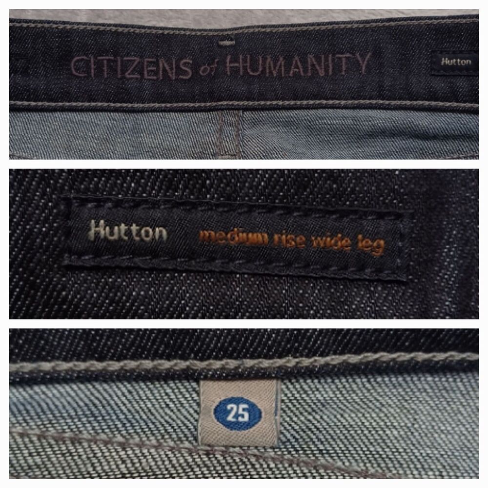 Citizens of Humanity Hutton Medium Rise Wide Leg Jeans Women's Sz 25 Dark Blue - Picture 6 of 8